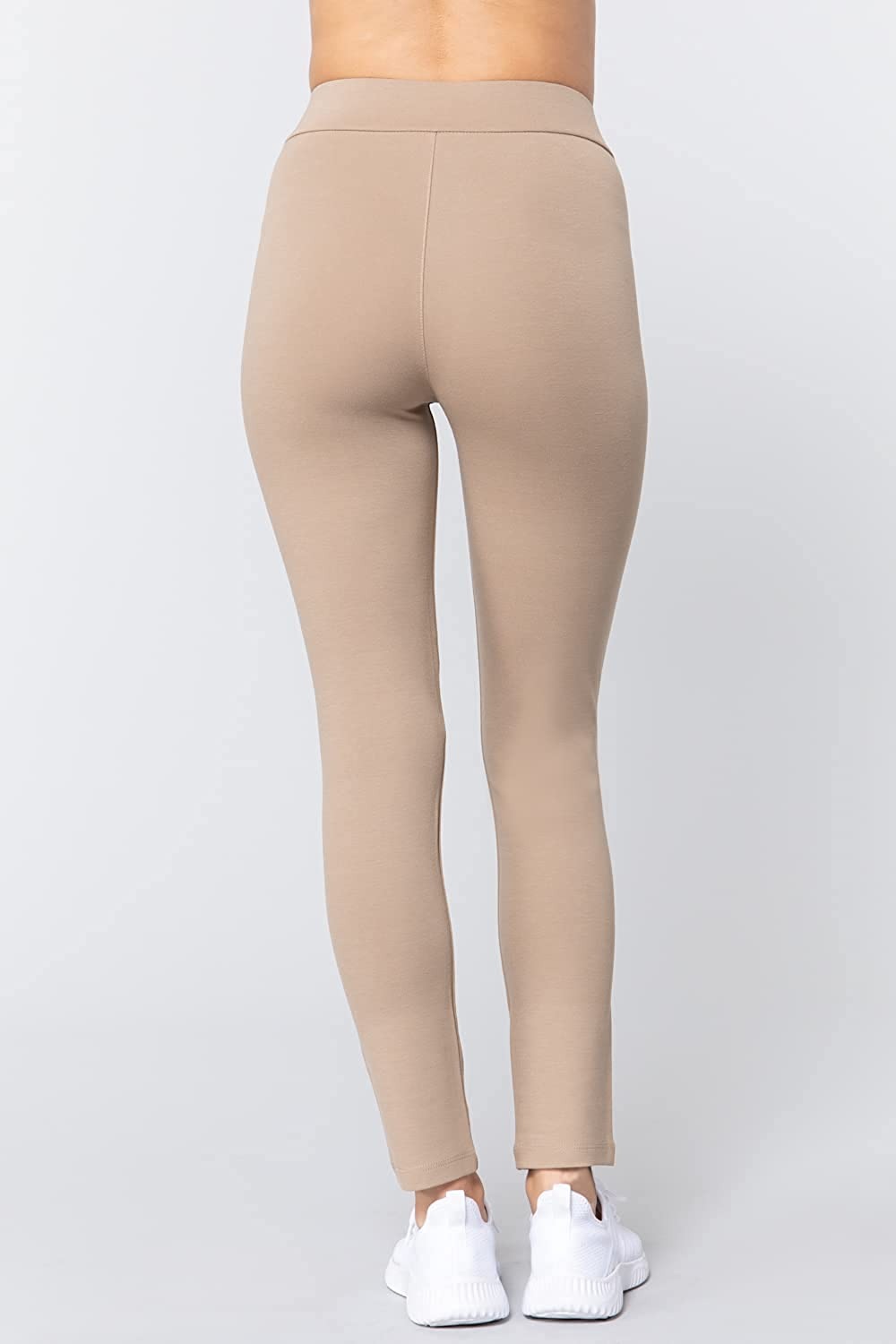 Women's Cross Waist Seagull Shaped Elastic Waist Skinny Ponte Low-Rise Leggings Yoga Pants