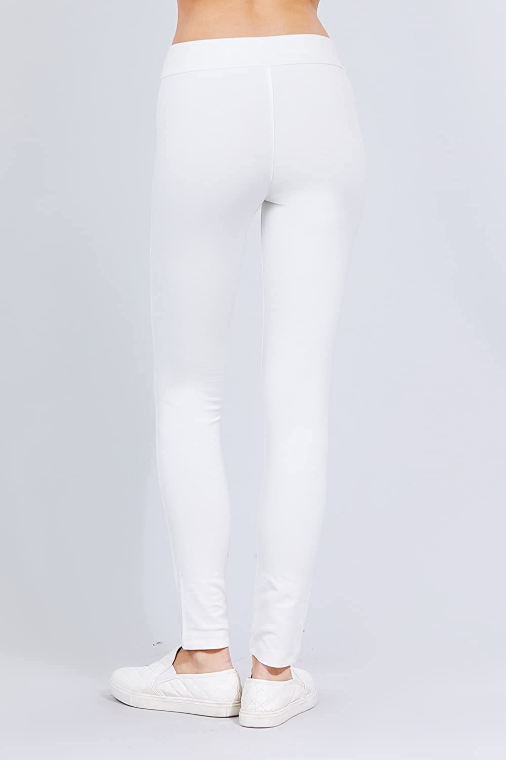 Women's Cross Waist Seagull Shaped Elastic Waist Skinny Ponte Low-Rise Leggings Yoga Pants