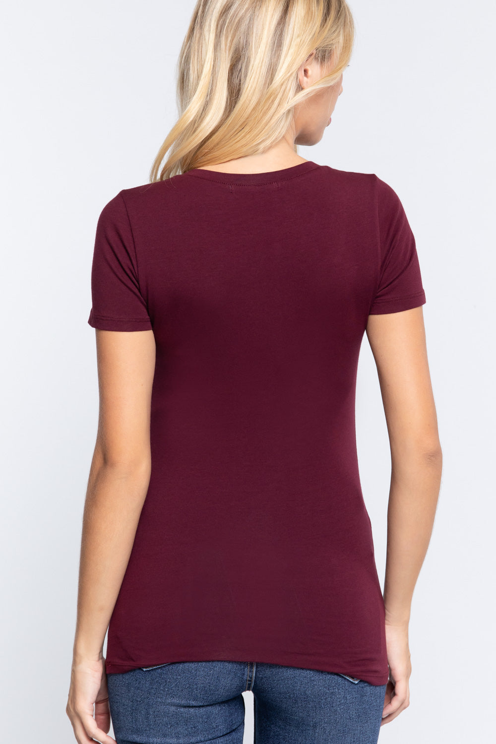 Women's Scoop Neck Short Sleeve Jersey Sexy Top