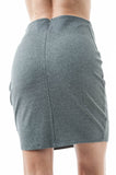 High Waist Stretch Fitted Bodycon Mini Skirt With Back Zipper