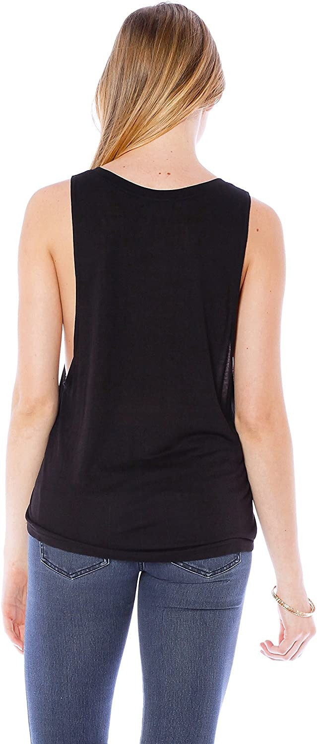 Khanomak Women's Sleeveless Shirt Tank Top Graphic Tee's No One Likes A Shady Beach