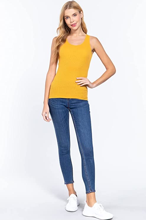 Khanomak Women's Sleeveless Racerback Scoop Neck Tank Top1