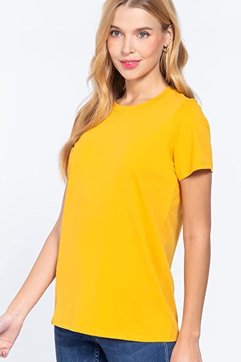 Womens- Crew Neck Short Sleeve Boxy Boyfriend Tee