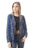 Long Sleeve Two Tone Terry Mixed Plaid Buttoned Down Shirt