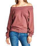 Plain Oversized Long Sleeve Lightly Distressed Ribbed Hem Knit Pullover Sweater Top