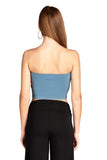 Women's Strapless Tube Stretch Basic Casual Cotton Bandeau Crop Top