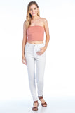 Women's Strapless Tube Stretch Basic Casual Cotton Bandeau Crop Top