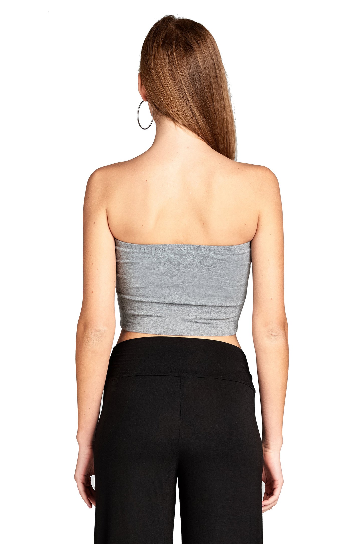 Women's Strapless Tube Stretch Basic Casual Cotton Bandeau Crop Top