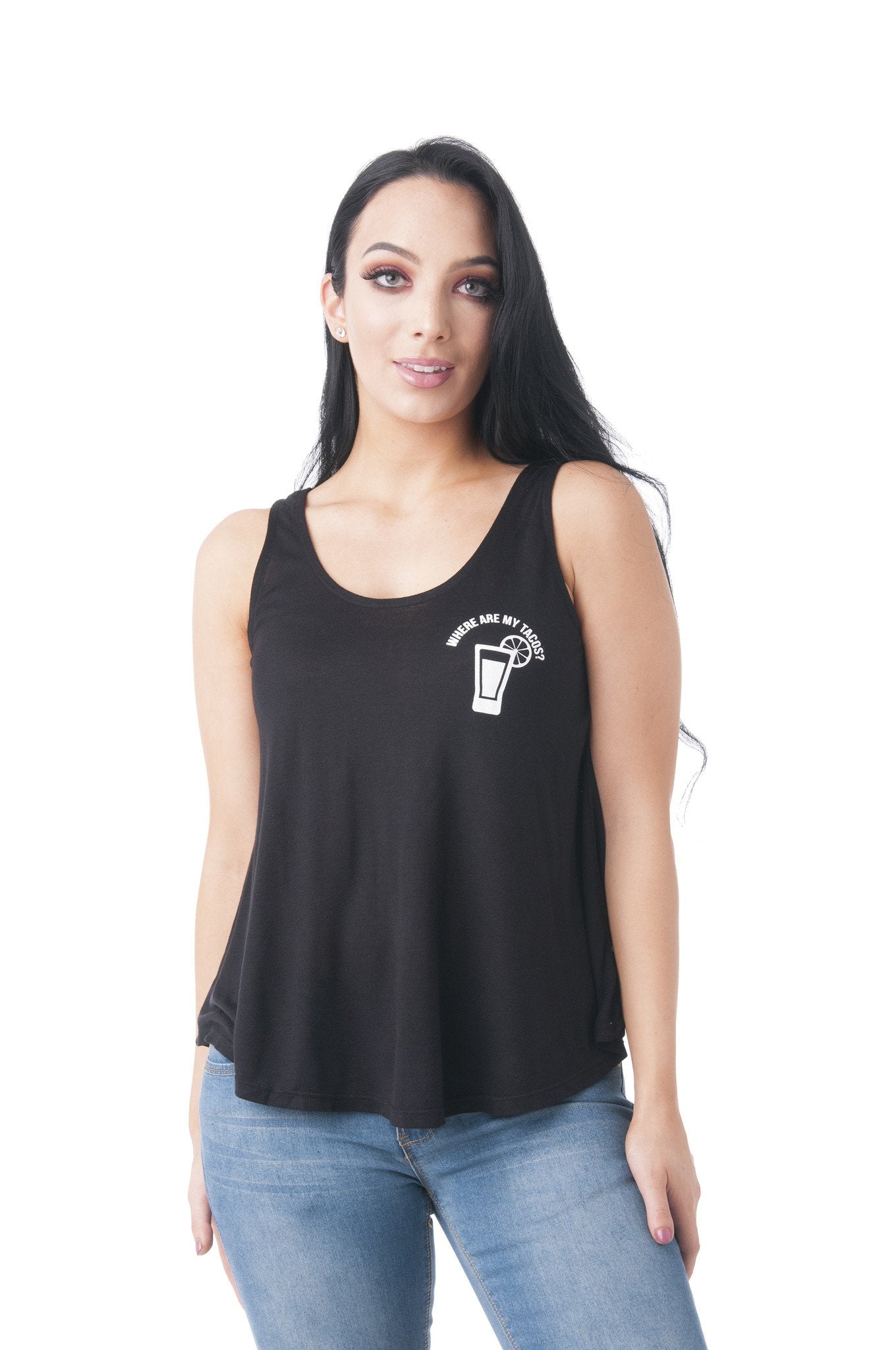 Sleeveless "Where are My Tacos" Graphic Tee