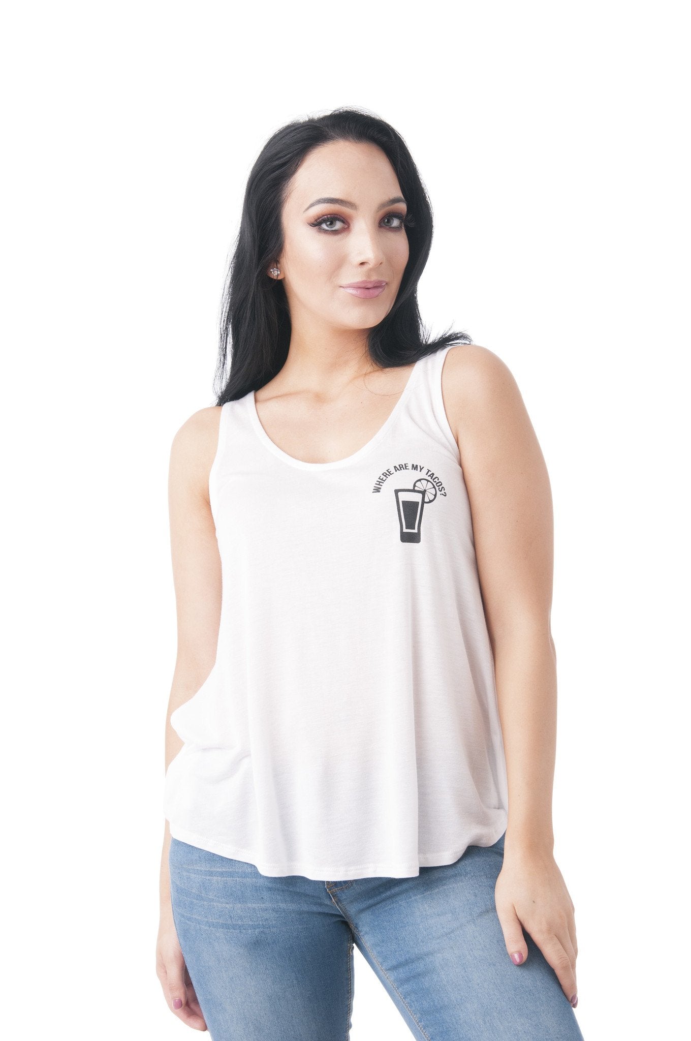 Sleeveless "Where are My Tacos" Graphic Tee