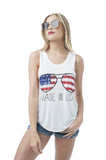 Khanomak Women's Sleeveless Shirt Tank Top Graphic Tee's Made In USA