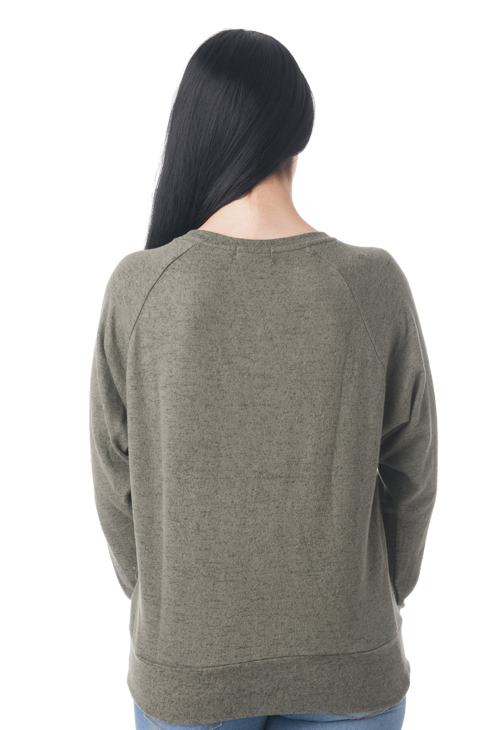 Long Sleeve Brushed Scoop Neck Dolman Pullover
