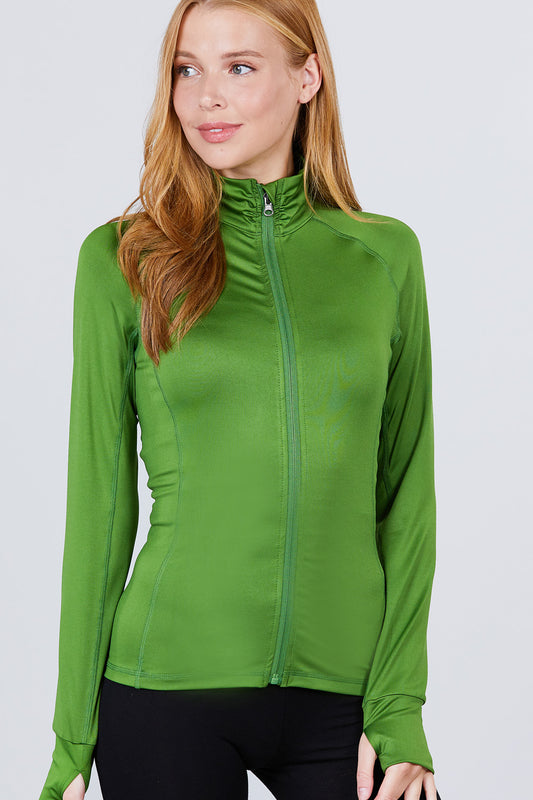 Women's Long Sleeve Zip Up Athletic Wear Sweater Work Out Jacket