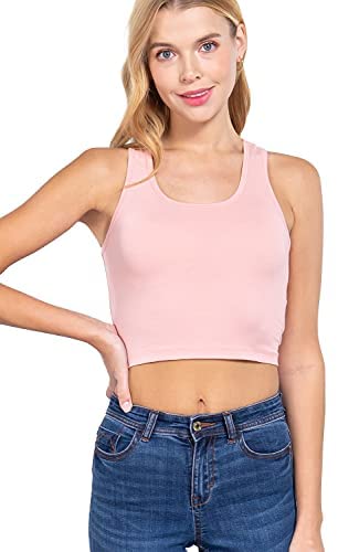 Khanomak Women's Basic Cropped Scoop Neck Tank Top1