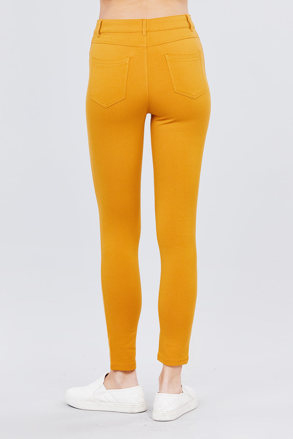 Khanomak 5 Pocket Shape Basic Solid Slim Fit Stretchy Skinny Long Thick Jegging Pants