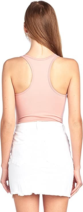 Sleeveless V Neck Solid Racer Back Snap Bottom Bodysuit