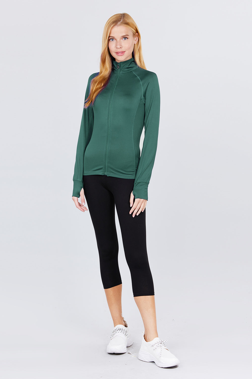 Women's Long Sleeve Zip Up Athletic Wear Sweater Work Out Jacket