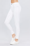 Khanomak 5 Pocket Shape Basic Solid Slim Fit Stretchy Skinny Long Thick Jegging Pants