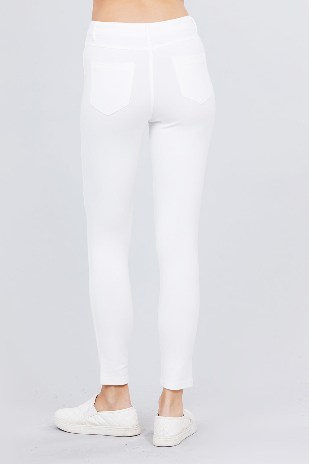 Khanomak 5 Pocket Shape Basic Solid Slim Fit Stretchy Skinny Long Thick Jegging Pants