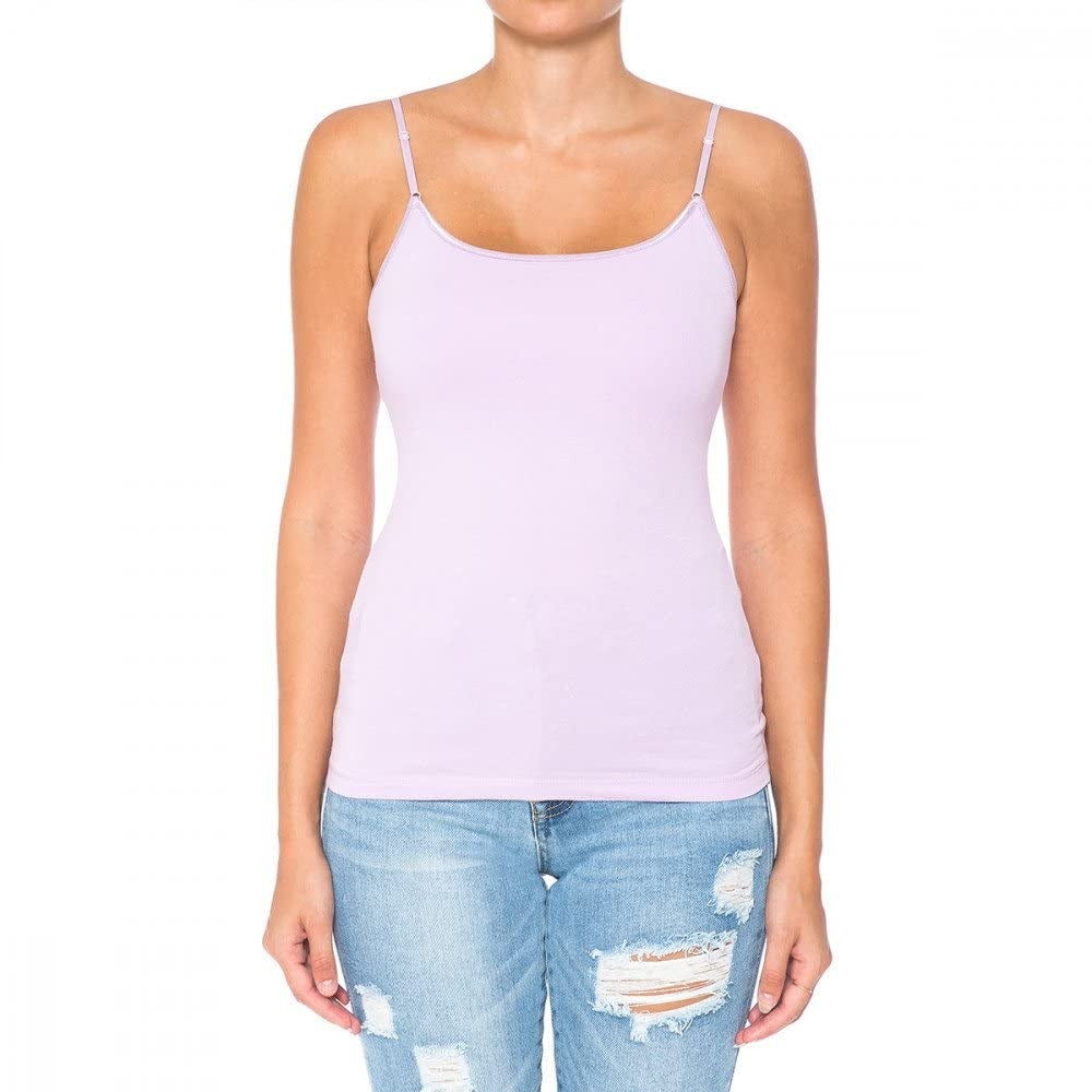 Women's Plus Size Camisole Tank Top with Built-In Shelf Bra & Adjustable Straps