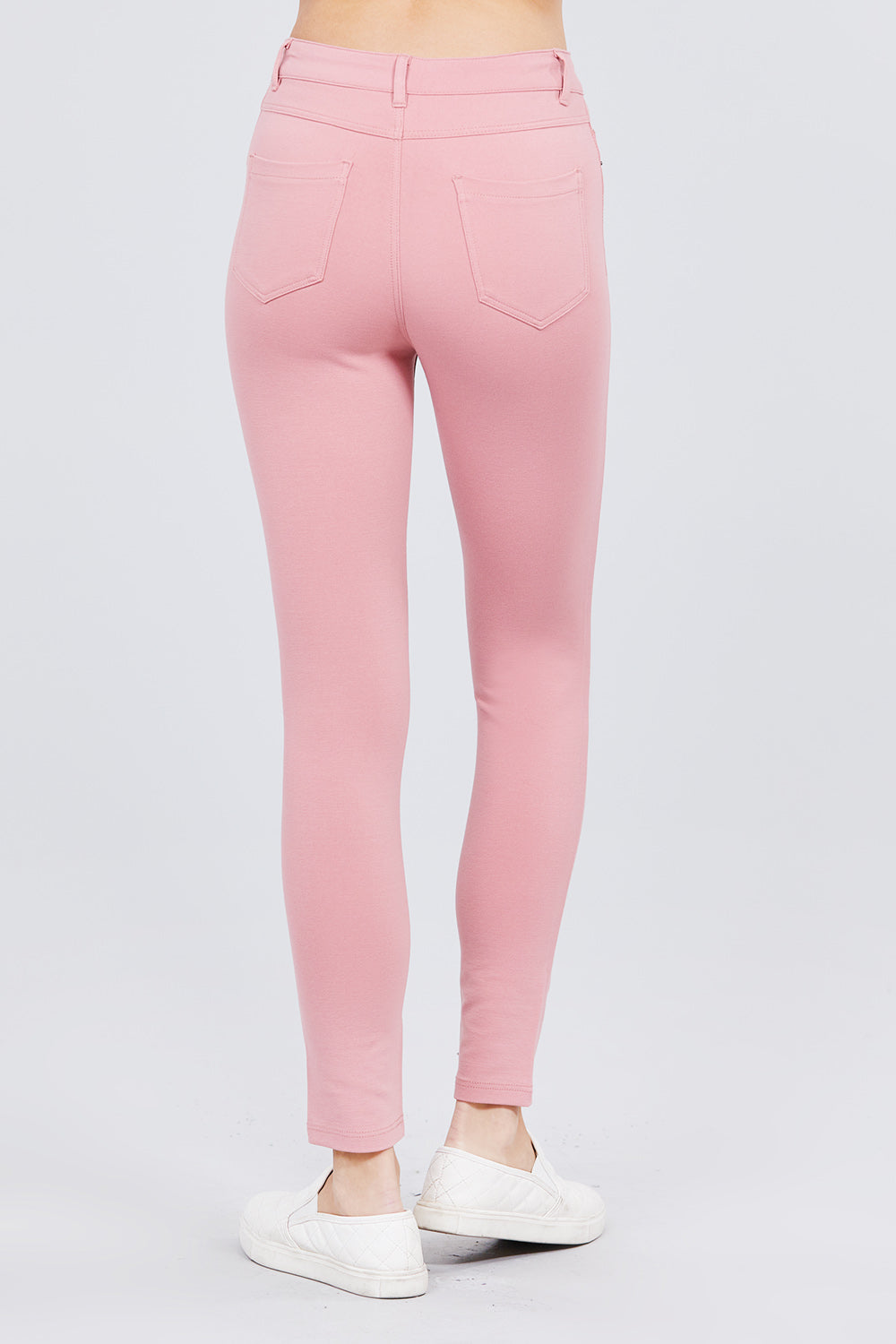 Khanomak 5 Pocket Shape Basic Solid Slim Fit Stretchy Skinny Long Thick Jegging Pants