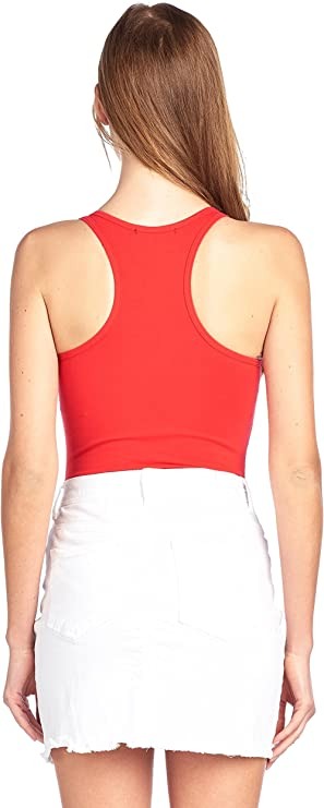 Sleeveless V Neck Solid Racer Back Snap Bottom Bodysuit