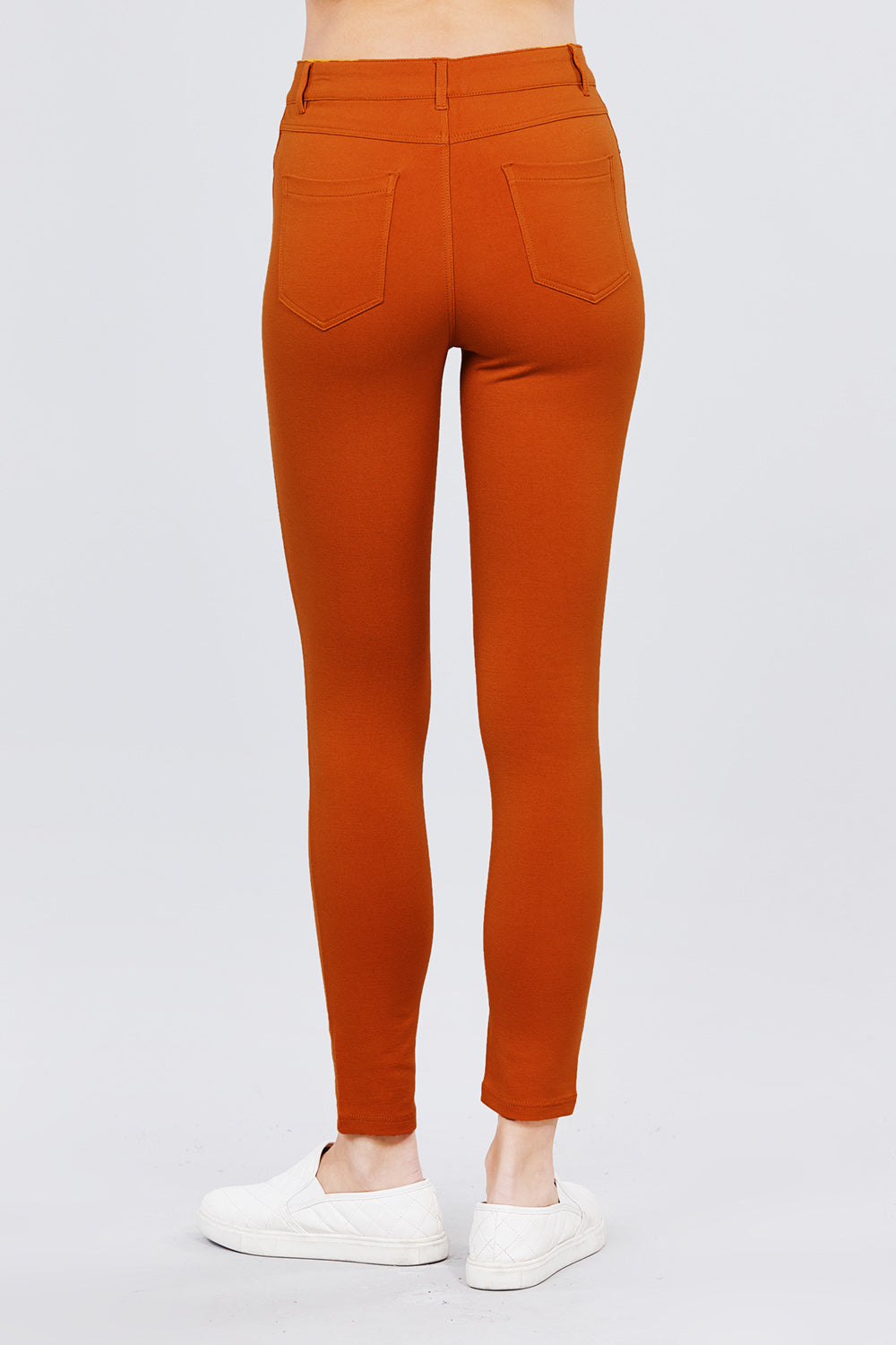Khanomak 5 Pocket Shape Basic Solid Slim Fit Stretchy Skinny Long Thick Jegging Pants
