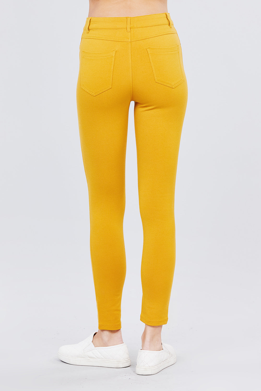 Khanomak 5 Pocket Shape Basic Solid Slim Fit Stretchy Skinny Long Thick Jegging Pants