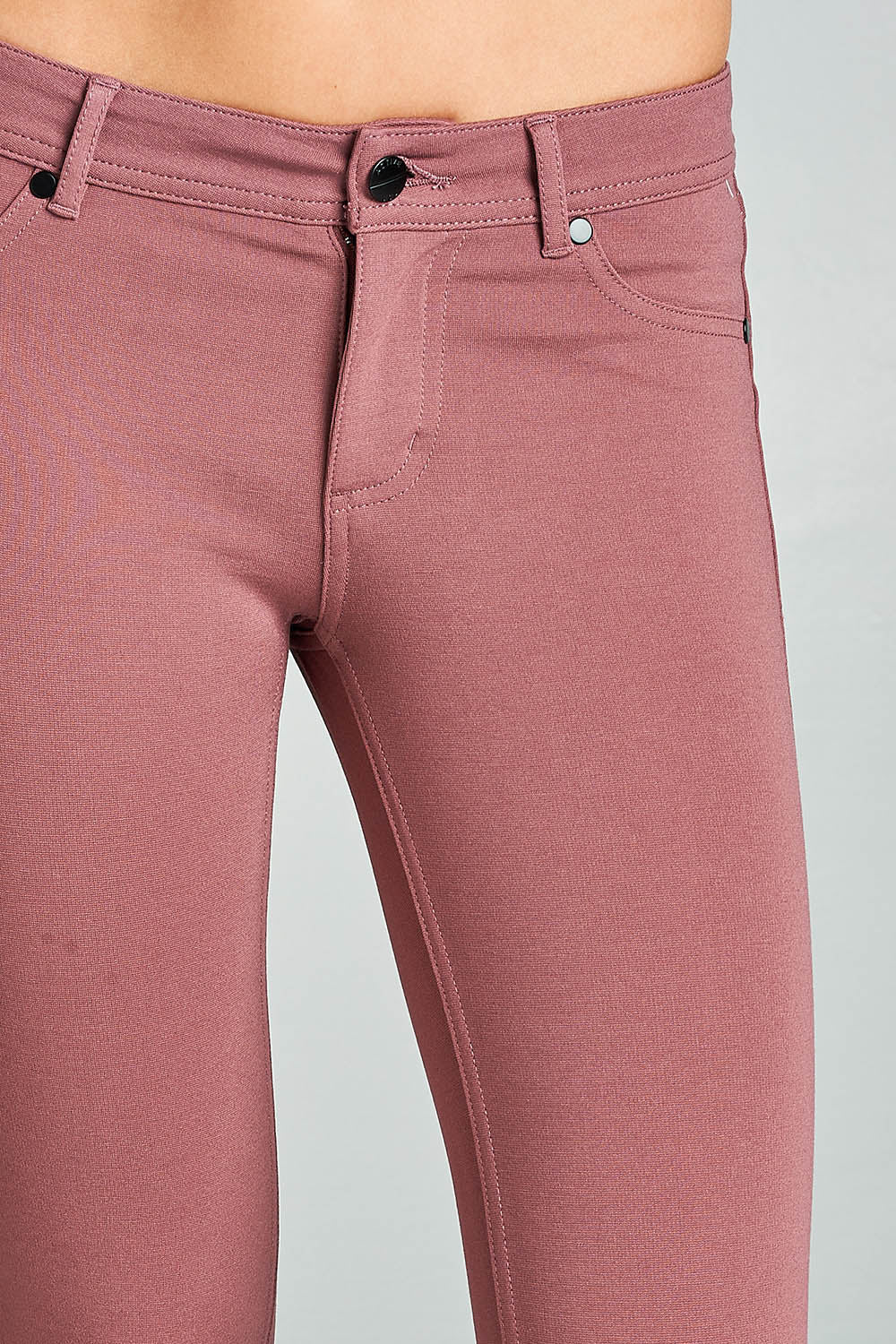 Khanomak 5 Pocket Shape Basic Solid Slim Fit Stretchy Skinny Long Thick Jegging Pants